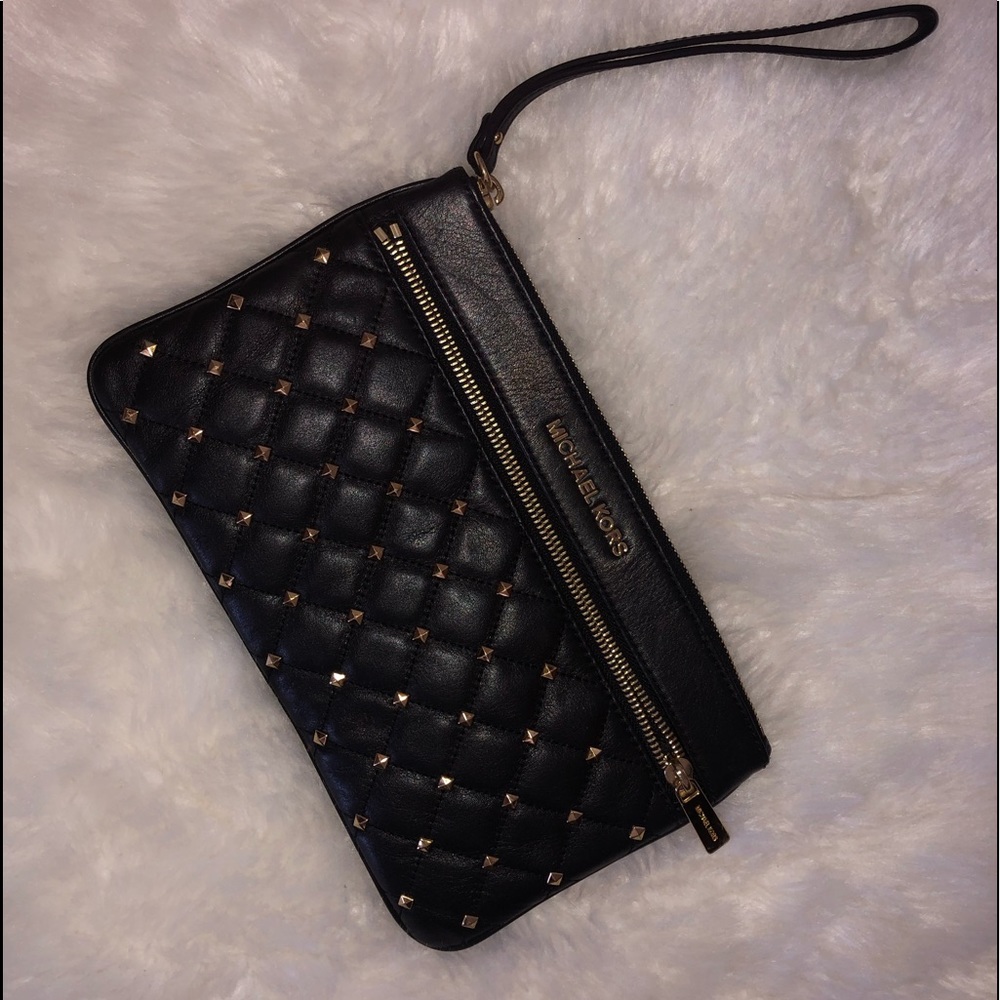 Micheal Kors studded leather clutch